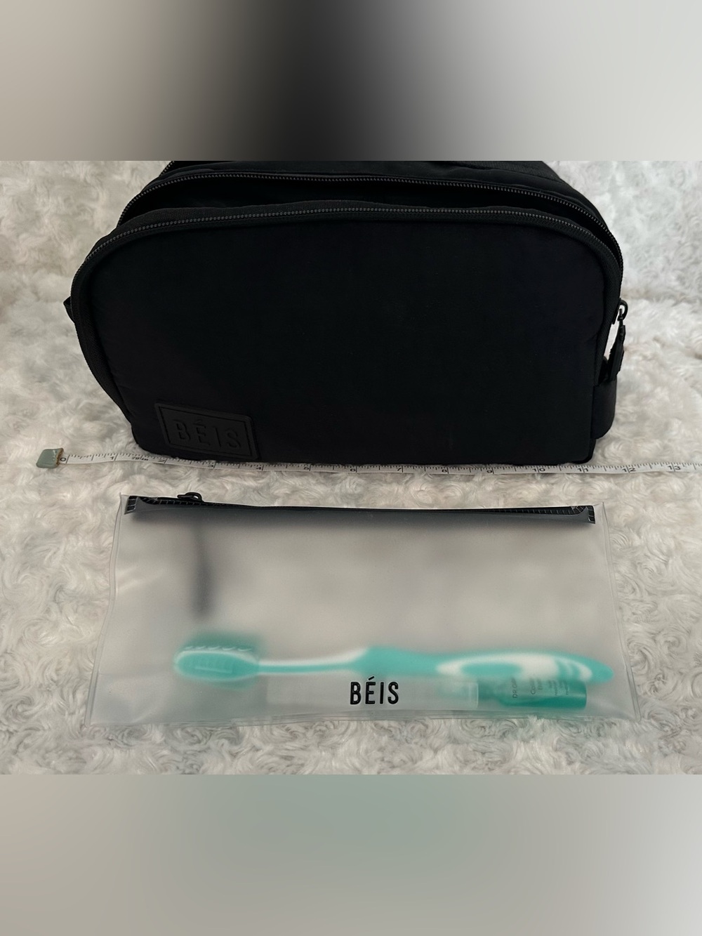 (NWT) BEIS Black Travel Cosmetic Toiletry Bag - Picture 3 of 8